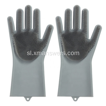 Vodoodporne silikonske kuhinjske rokavice za čiščenje posode
